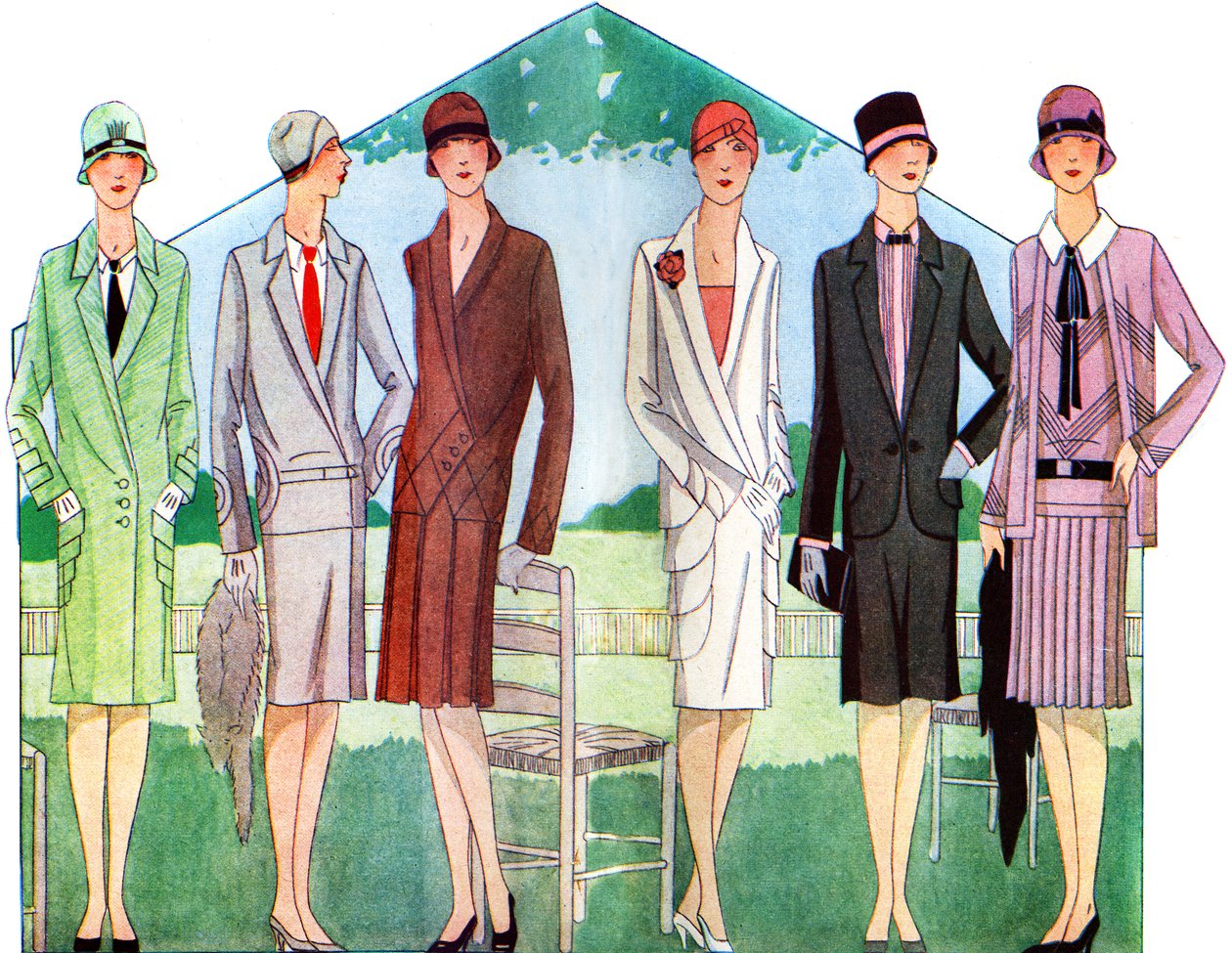 Moda: cappotti e abiti primaverili nel 1928 da Unbekannter Künstler