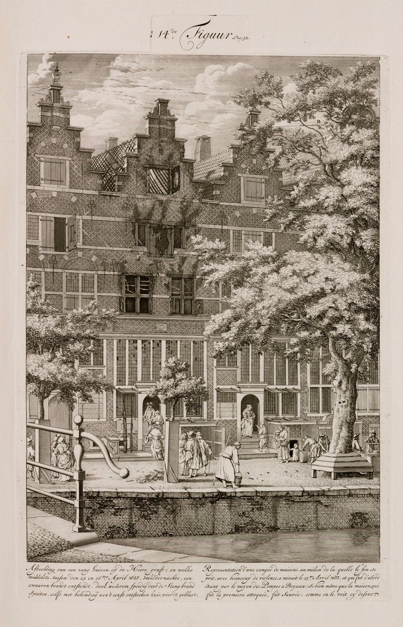 Casa danneggiata dal fuoco, Amsterdam, Olanda da Unbekannt