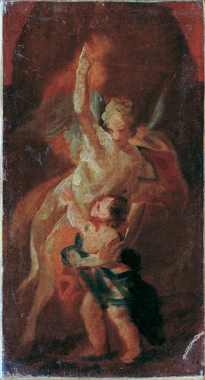 Bambino con angelo custode da Unbekannter Künstler
