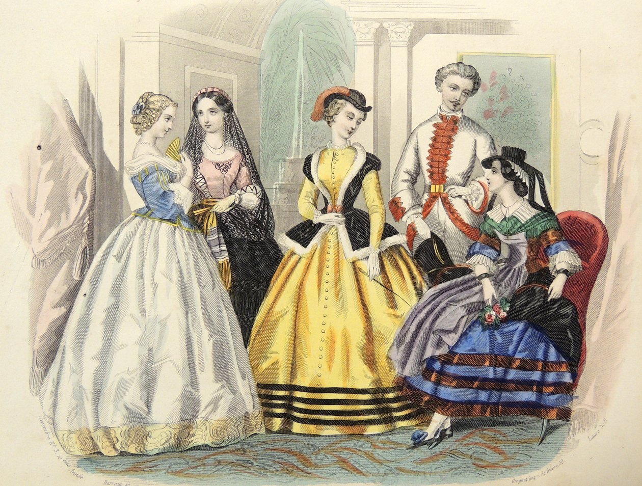 Moda parigina per signore, c.1860 da Unbekannter Künstler