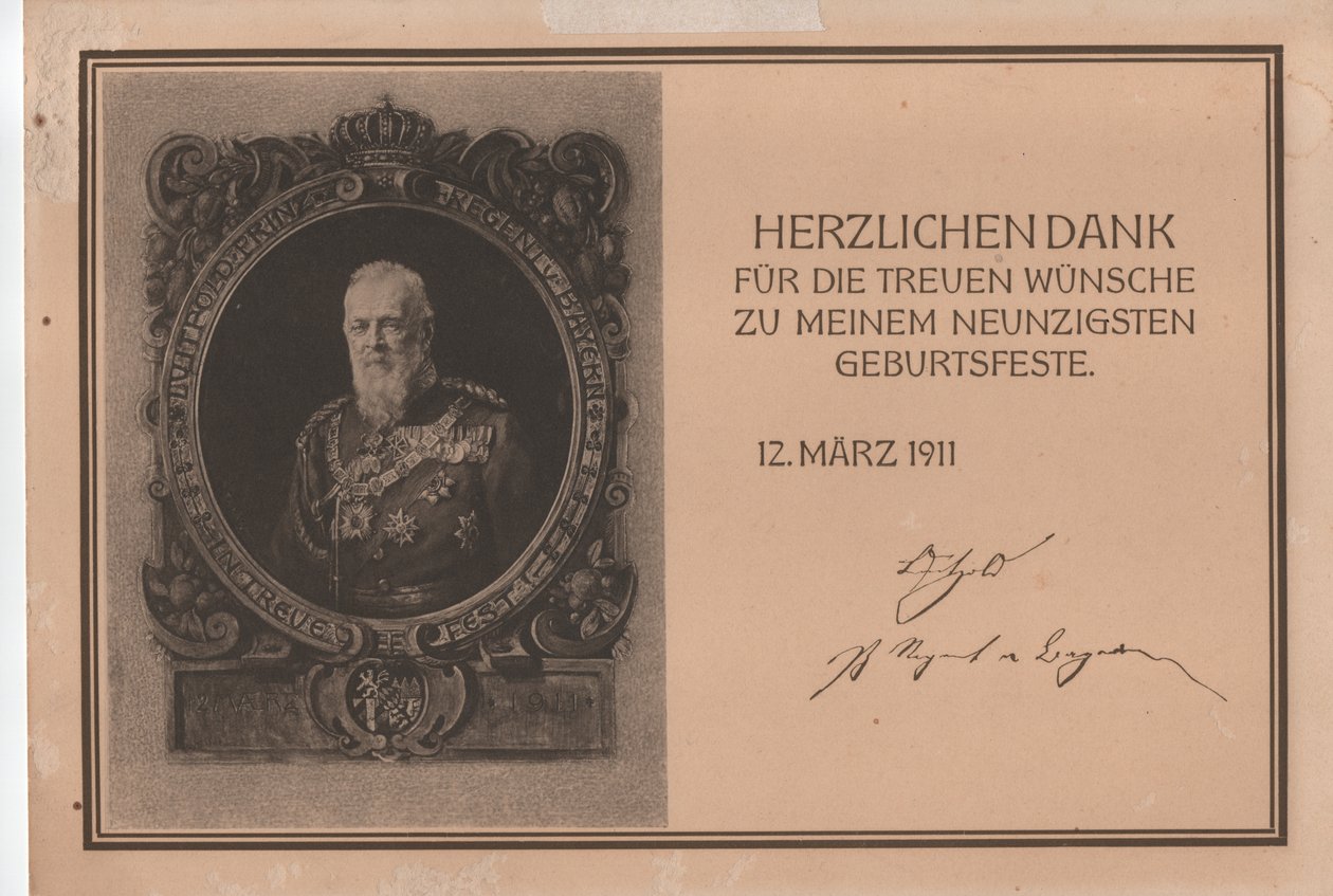 Luitpold Karl Joseph Wilhelm di Baviera da Unbekannter Künstler