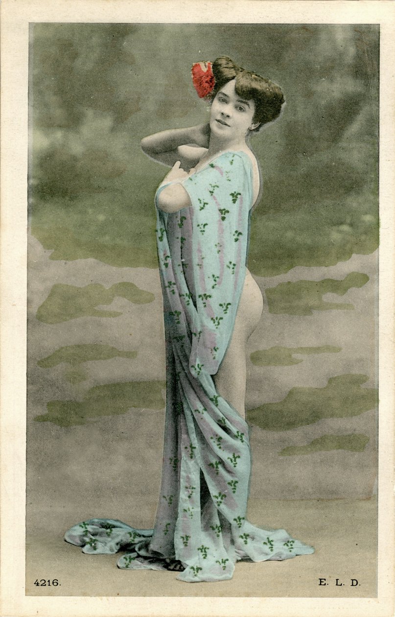 Donna nuda, c. primi 1900 (cartolina) da Alec Hunter