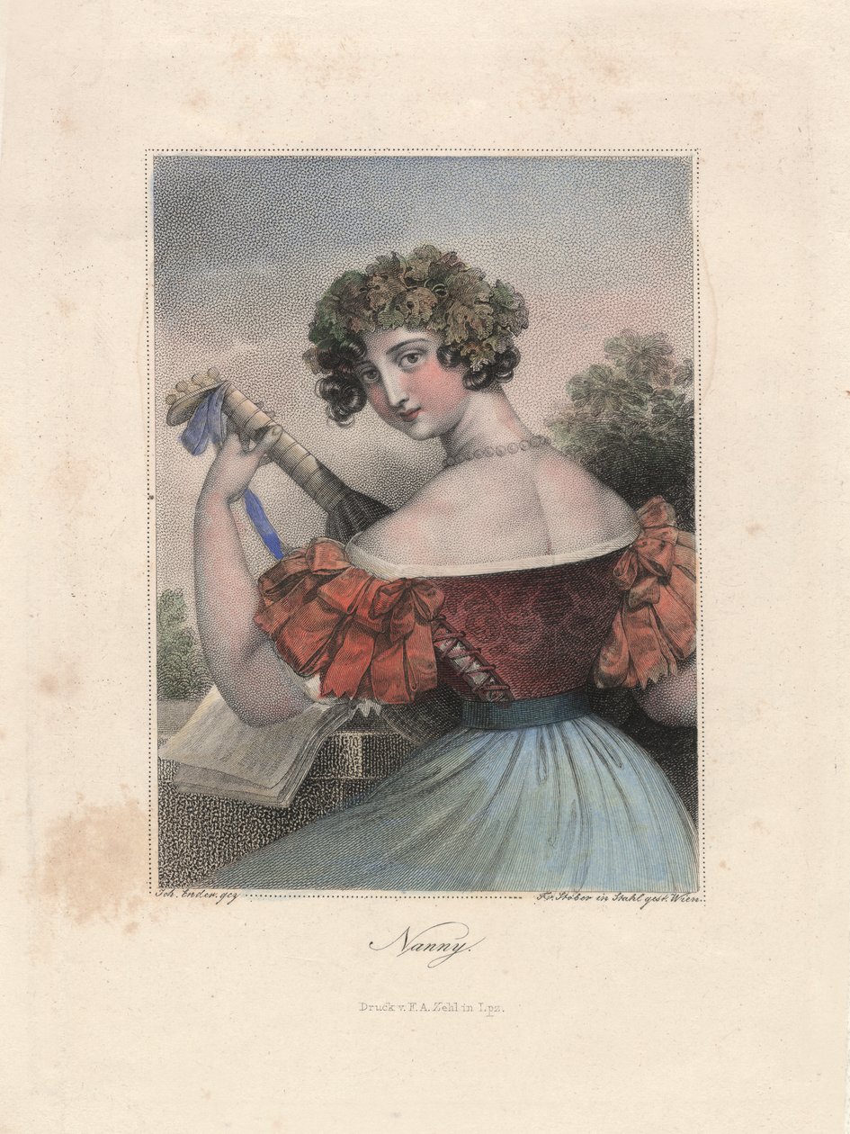 Bambinaia, Lipsia, c.1840 (incisione) da Unbekannter Künstler