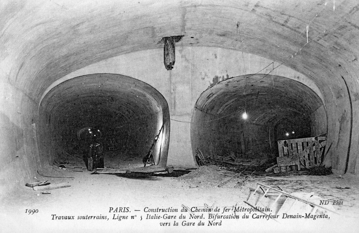 Metro di Parigi - costruzione della metropolitana da Unbekannter Künstler