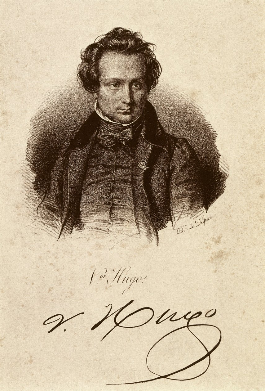 Ritratto di Victor Hugo (litografia) da Unbekannter Künstler