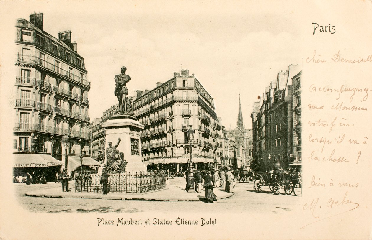 Statua di Etienne Dolet, Place Maubert, Parigi da William M. Timlin