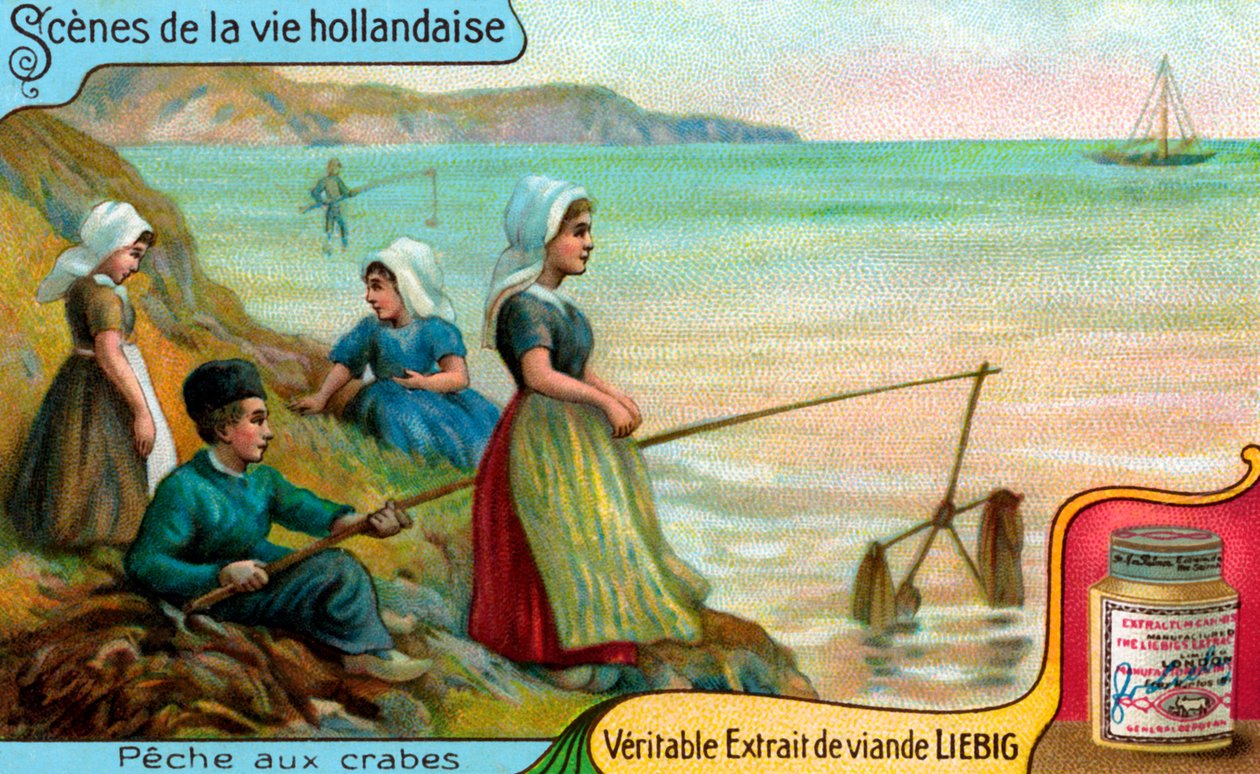 Scene di vita olandese: Pesca dei granchi da Unbekannter Künstler
