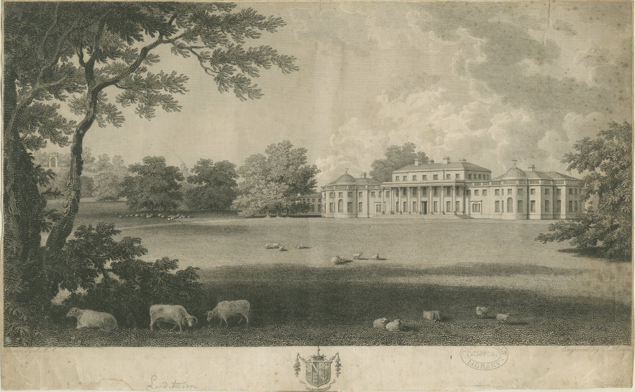 Shugborough Hall: incisione, nd [c 1802] da Unbekannt