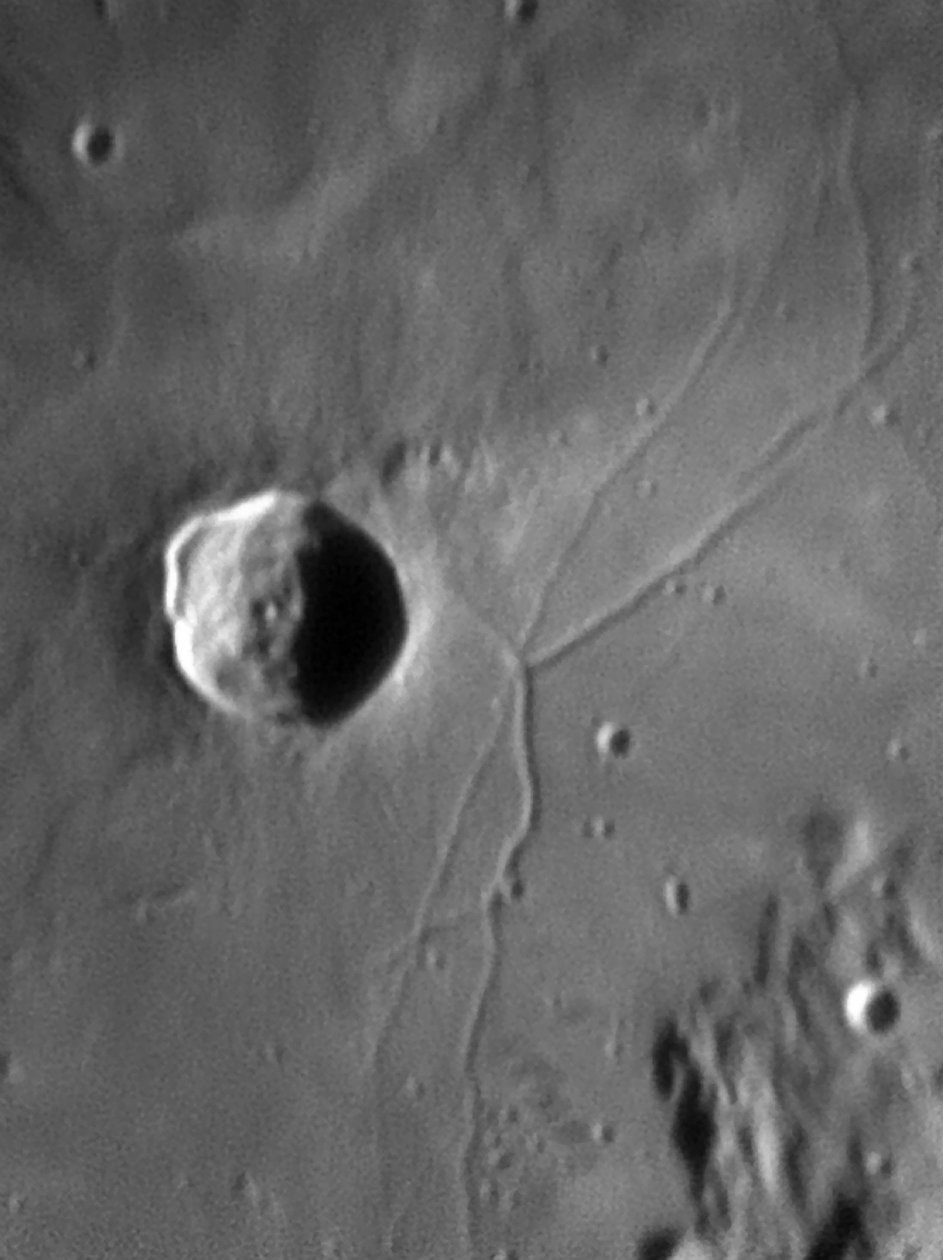 Cratere Triesnecker e Rille da Unbekannter Künstler