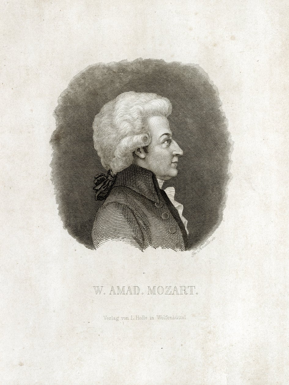 Incisione di Wolfgang Amadeus Mozart da Unbekannt
