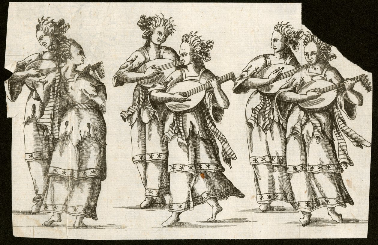 Donne che suonano liuti da Unbekannt