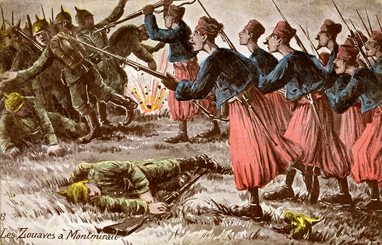 Zouave a Montmirail sul fronte occidentale da Unbekannter Künstler