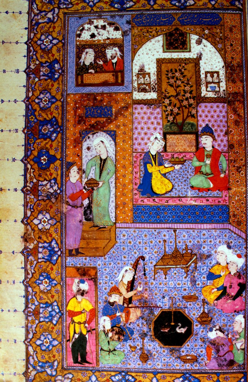 Scena di banchetto, doppia miniatura, parte II da Unknown