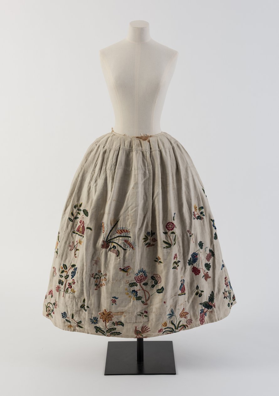 Gonna ricamata in lana multicolore, anni 1690 da Unbekannt Unbekannt
