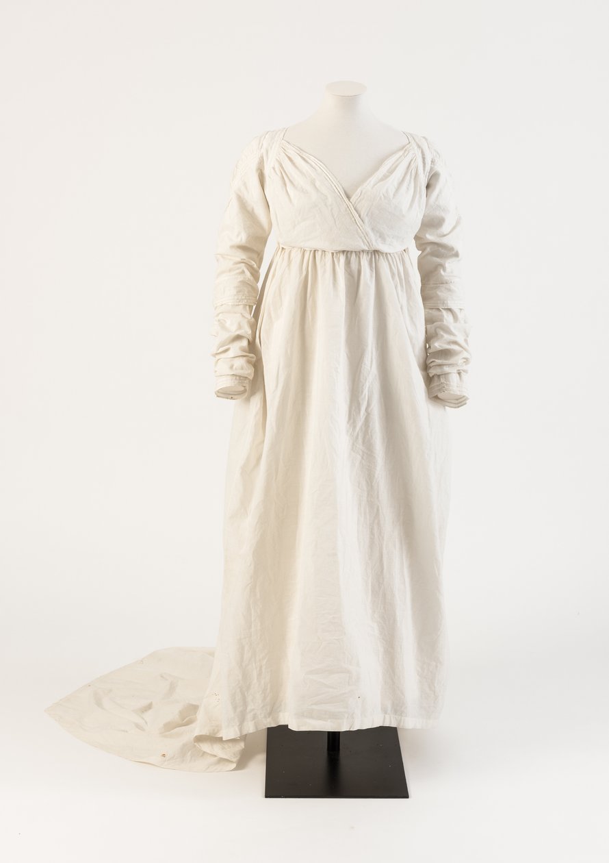 Abito in cotone bianco, 1800 da Unbekannt Unbekannt