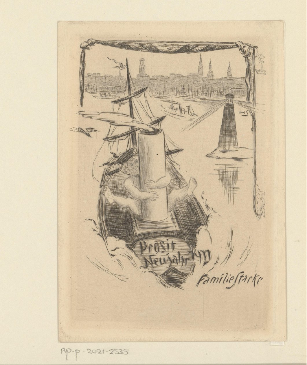 Auguri di Capodanno per il 1911 dalla famiglia Stacke da Unknown