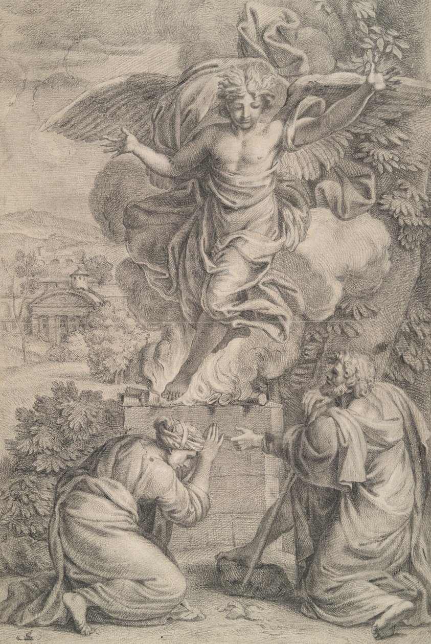 Il sacrificio di Manoah da Unknown