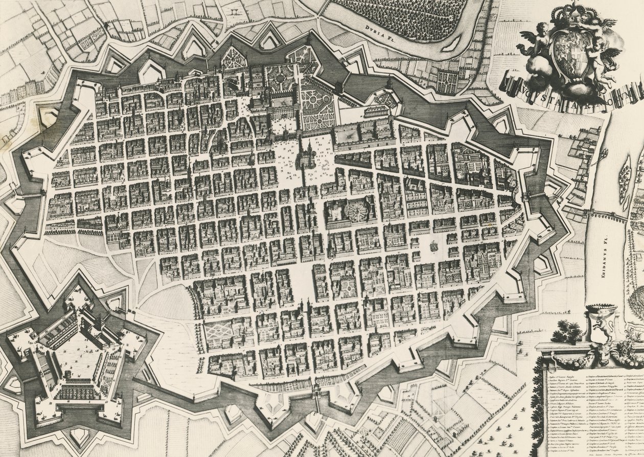 Mappa della città di Torino con la sua cittadella da Unknown artist