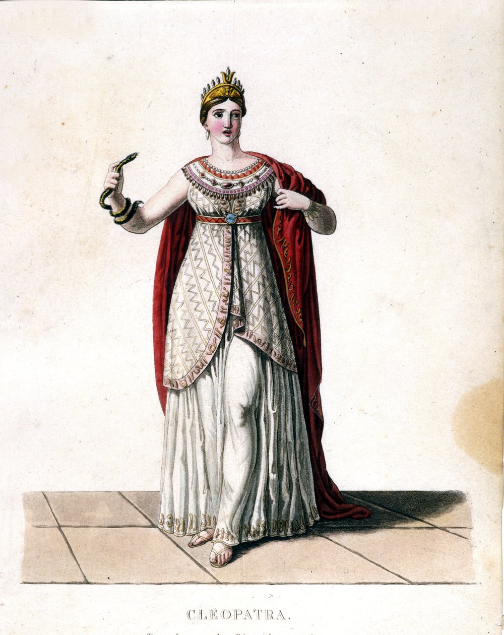 Cleopatra (-69 - -30) con un serpente. da Unknown artist