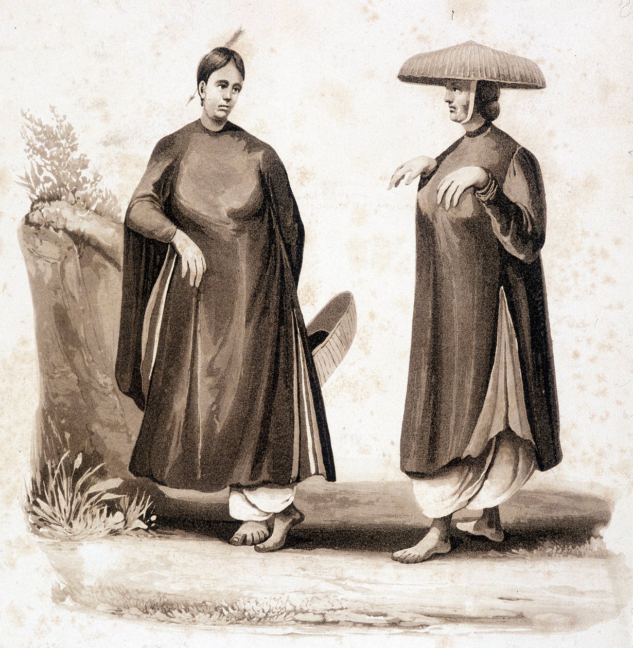 Donne cochinchinesi. Vietnam c. 1850. da Unknown artist