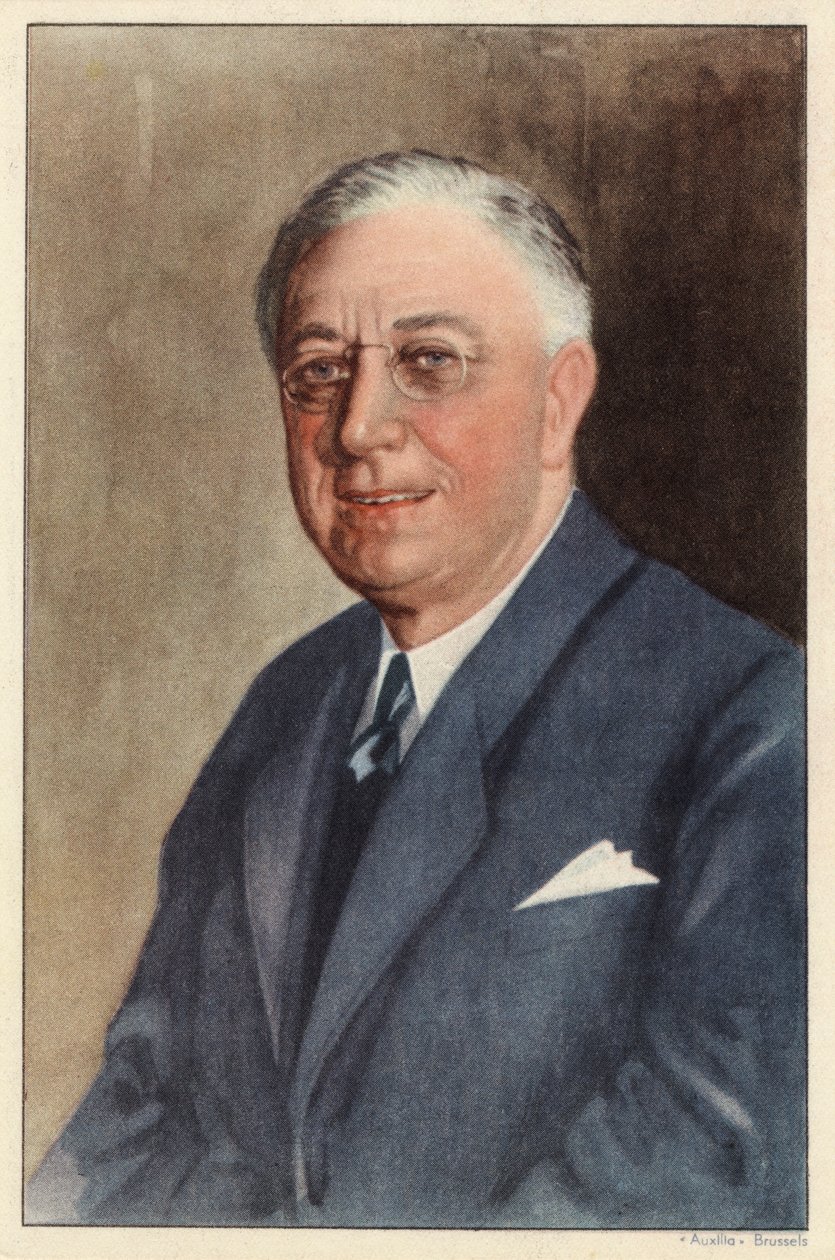 Franklin D Roosevelt (illustrazione) da Unknown artist