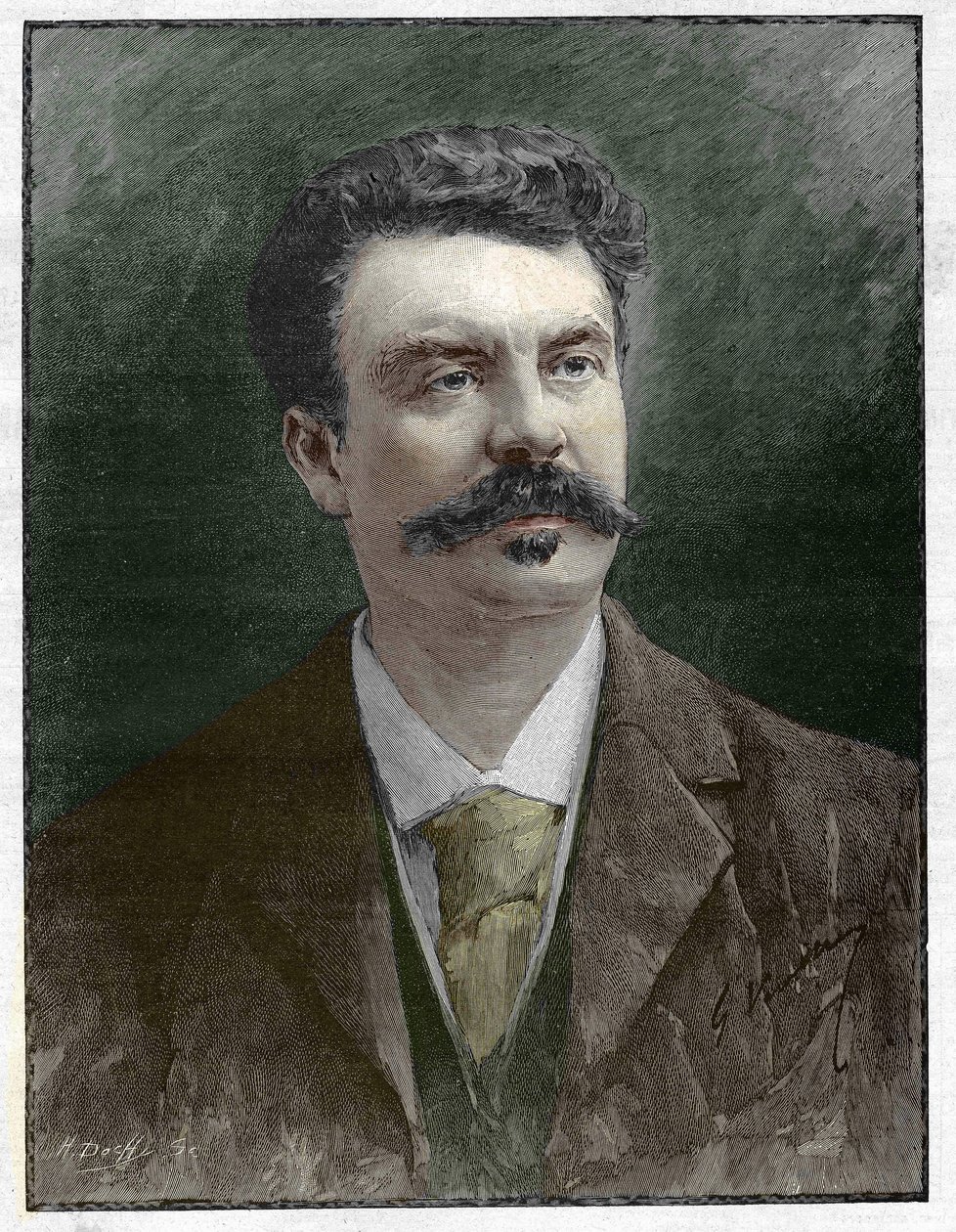 Guy de Maupassant (1850-1893), scrittore francese. da Unknown artist