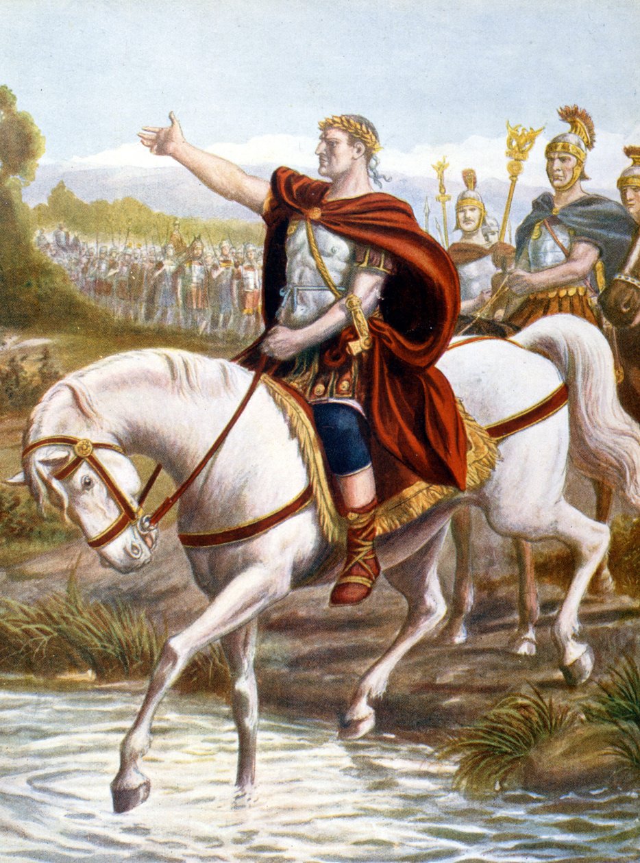 Giulio Cesare attraversa il Rubicone (incisione) da Unknown artist