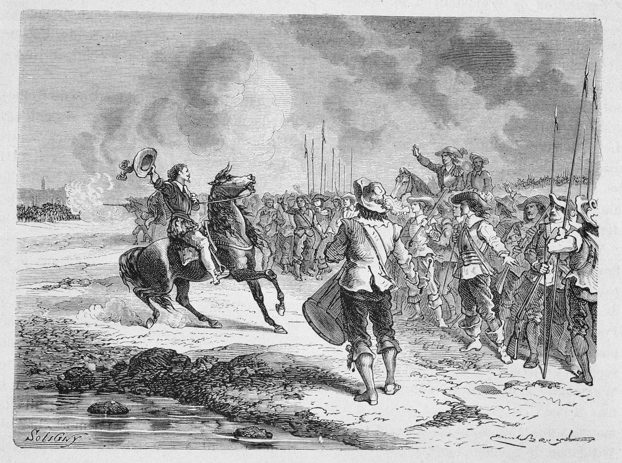Mazarin ferma i due eserciti da Unknown artist