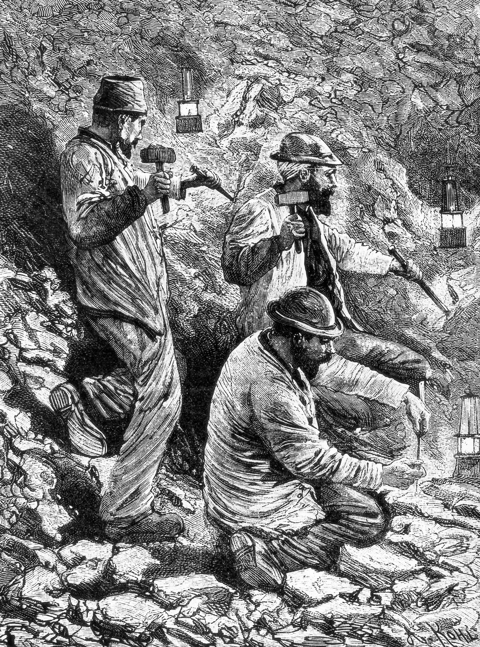 Minatori in una miniera di carbone da Unknown artist