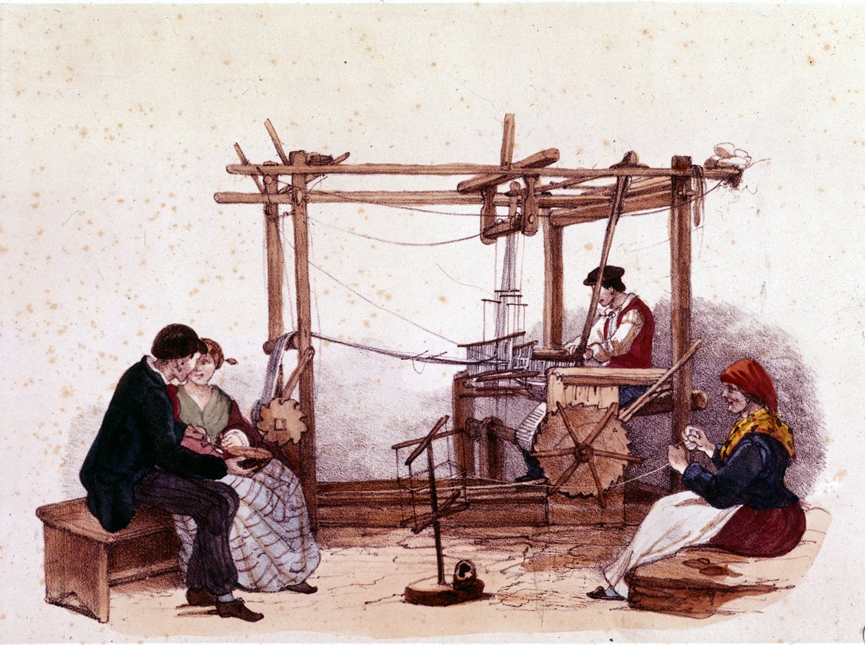 Tessitura nel XIX secolo da Unknown artist