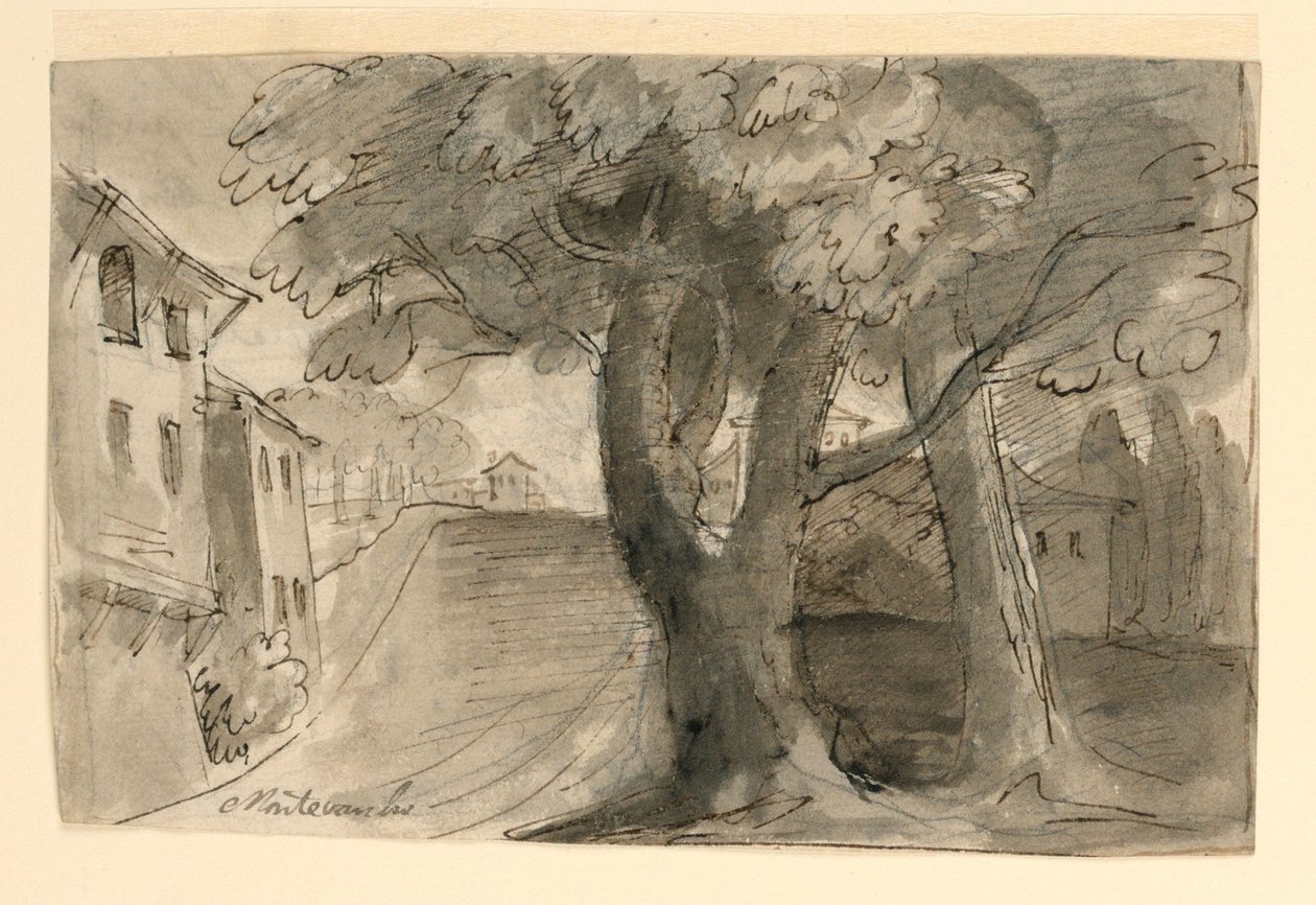 Una strada a Montevarchi, vicino ad Arezzo da Unknown artist