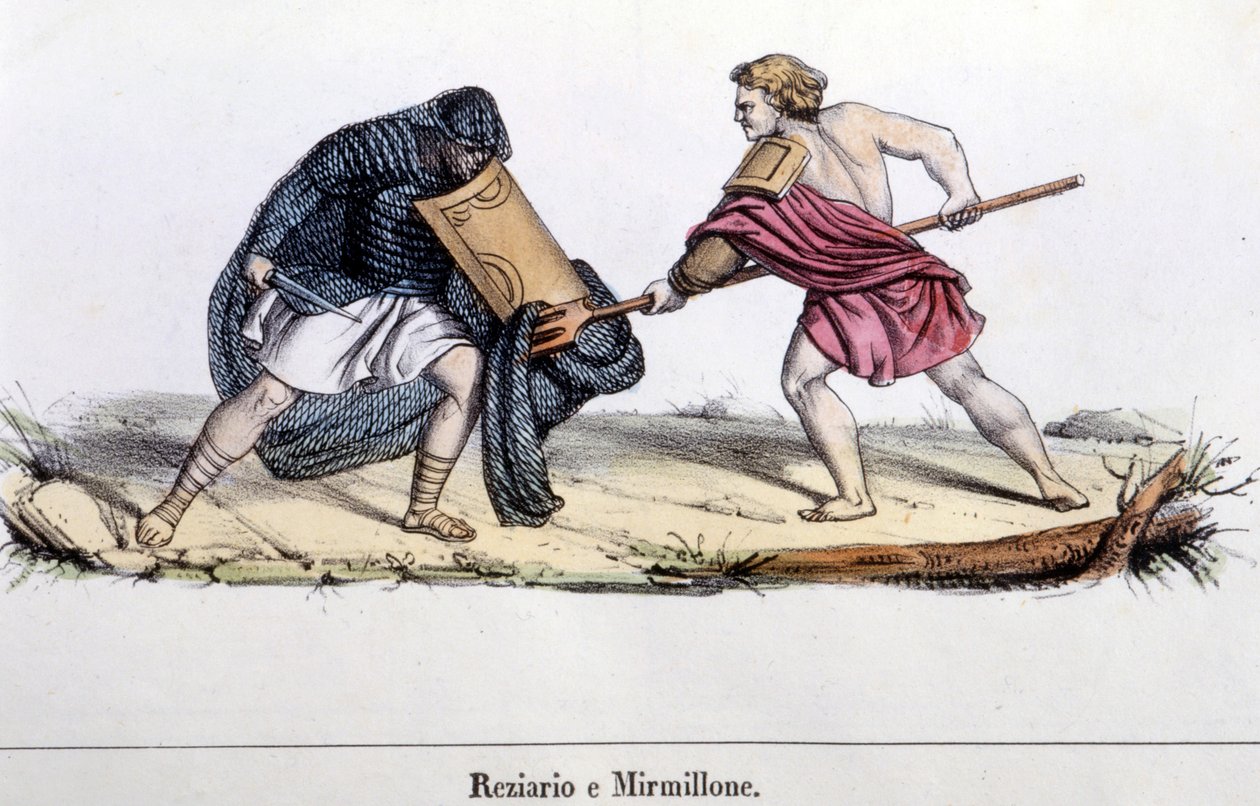Un combattimento di gladiatori da Unknown artist