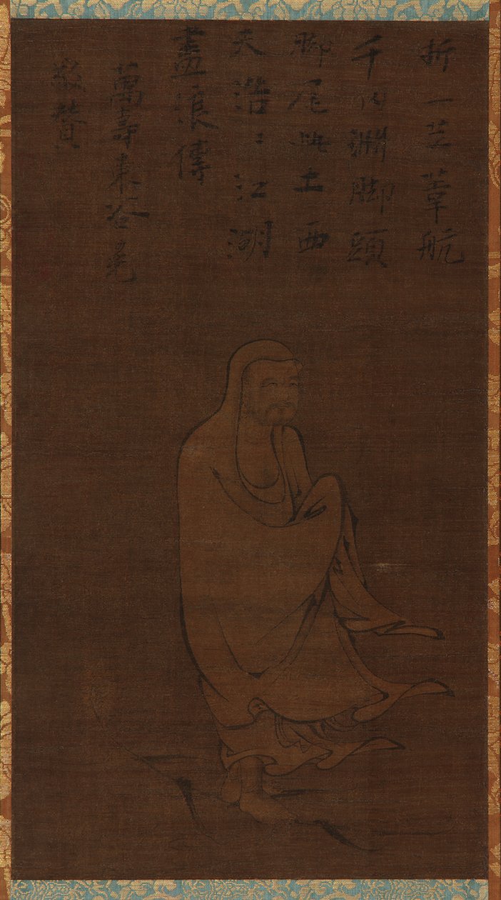 Bodhidharma che Attraversa lo Yangzi su una Canna da Unknown artist