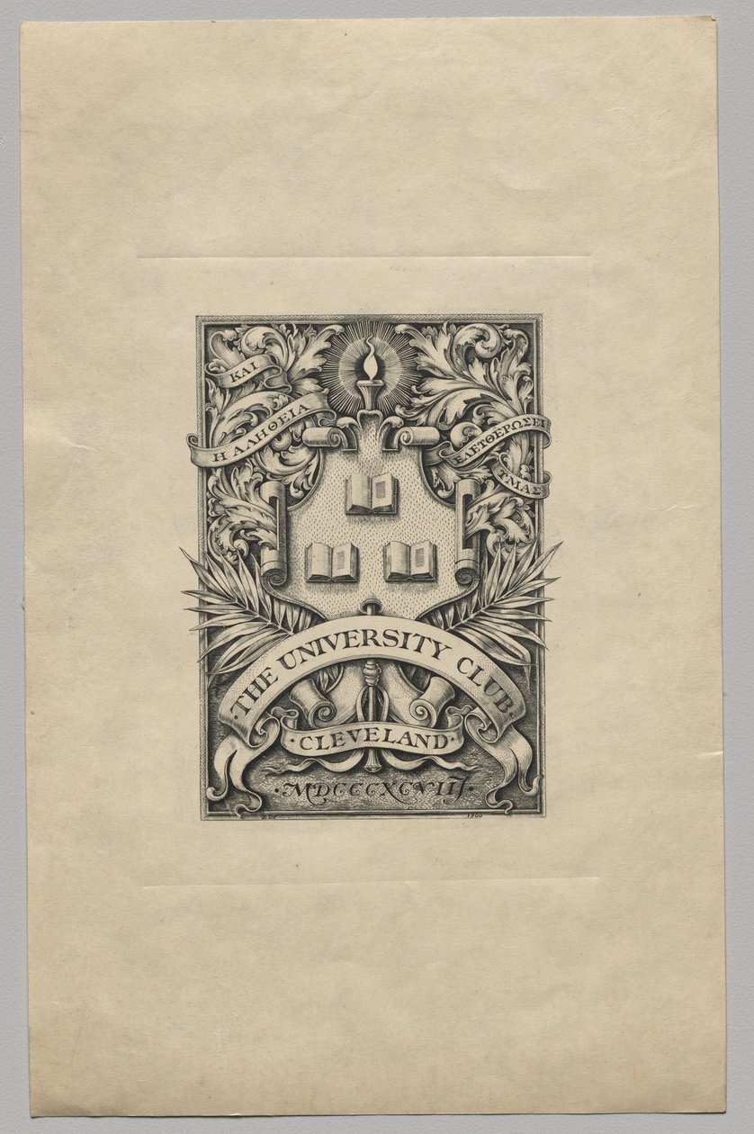 Ex Libris: The University Club, Cleveland da Unknown artist