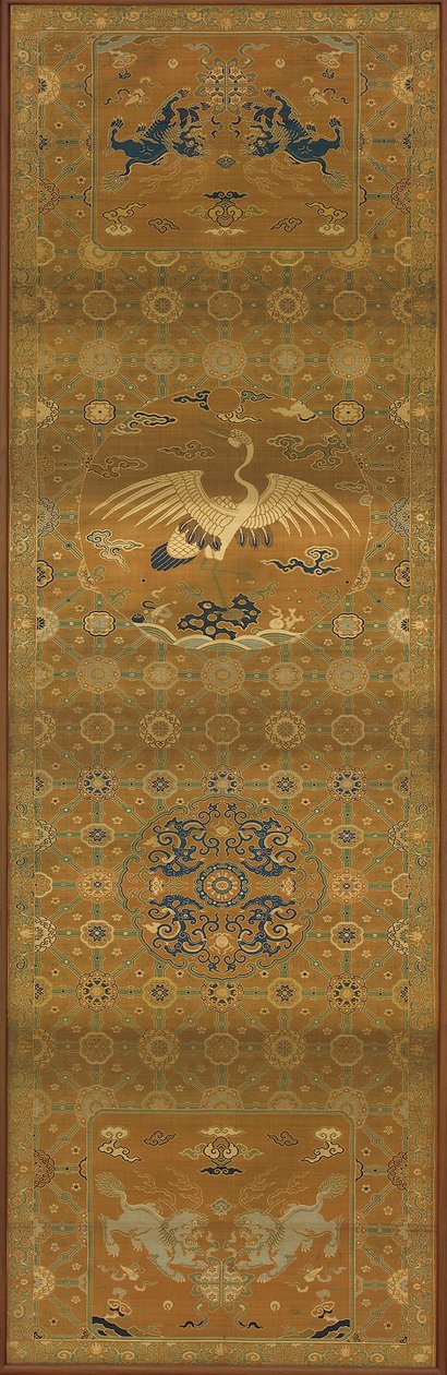 Broccato, seta. Pannello oblungo; coprisedia da Unknown artist