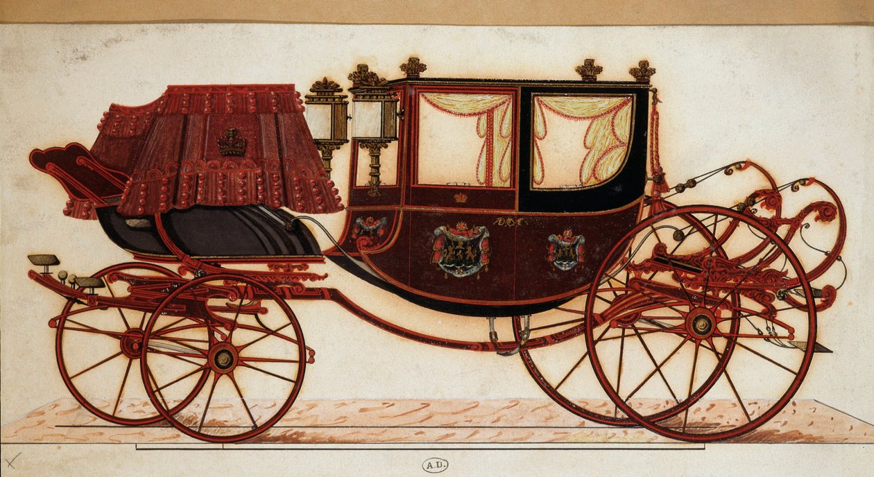 Carrozza - incisione da Unknown artist