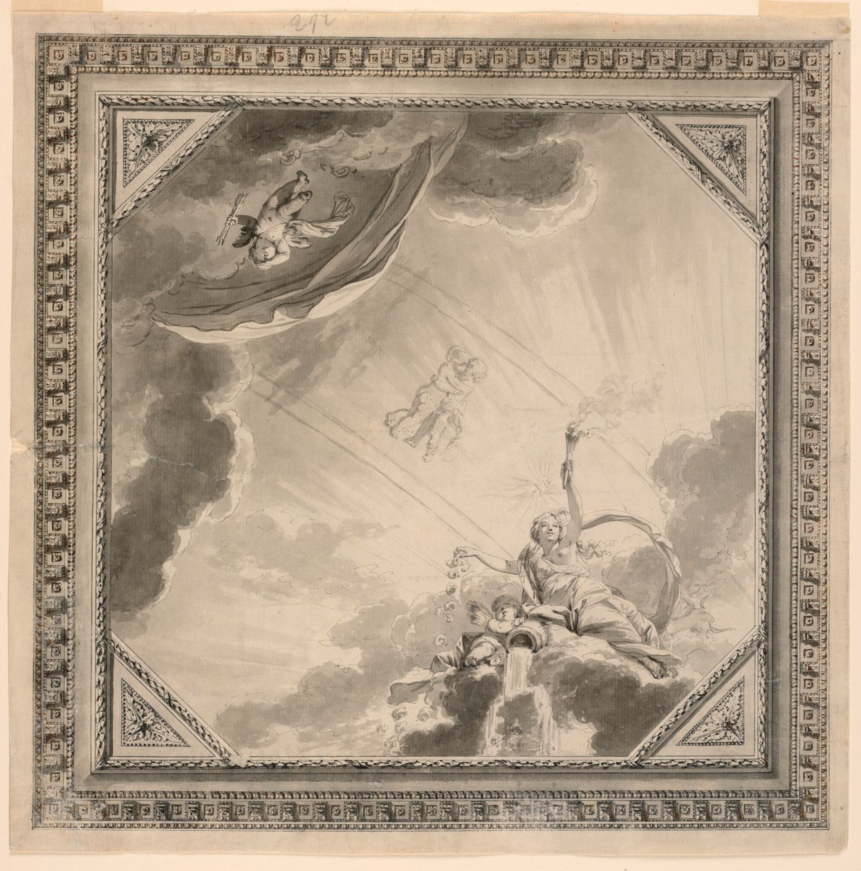 Progetto per un soffitto da Unknown artist