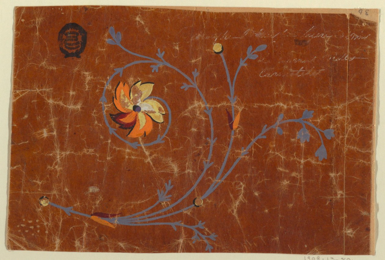 Progetto per un rotolo di fiori tessuti da Unknown artist