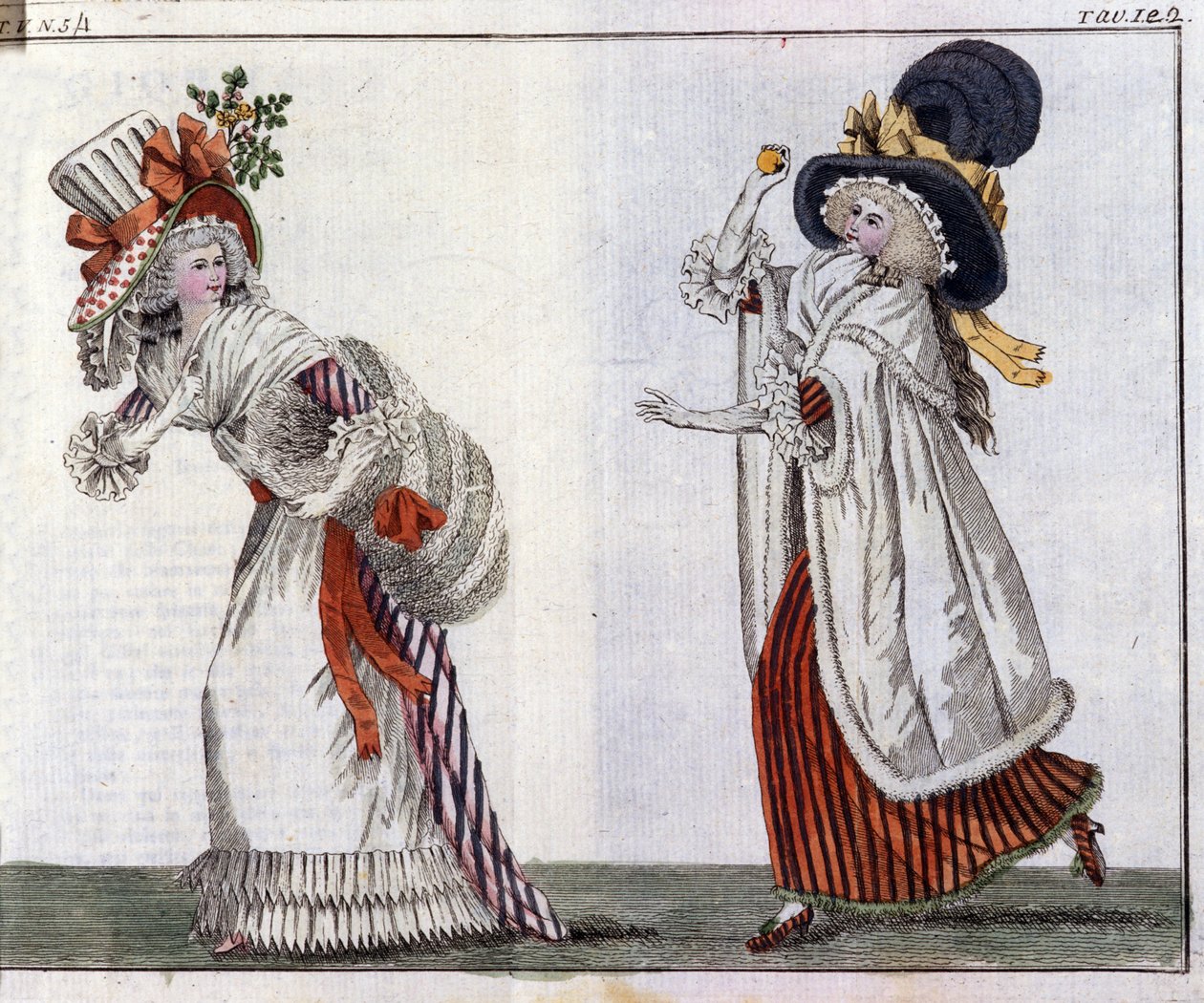 Moda: giovani donne eleganti. 1788 da Unknown artist