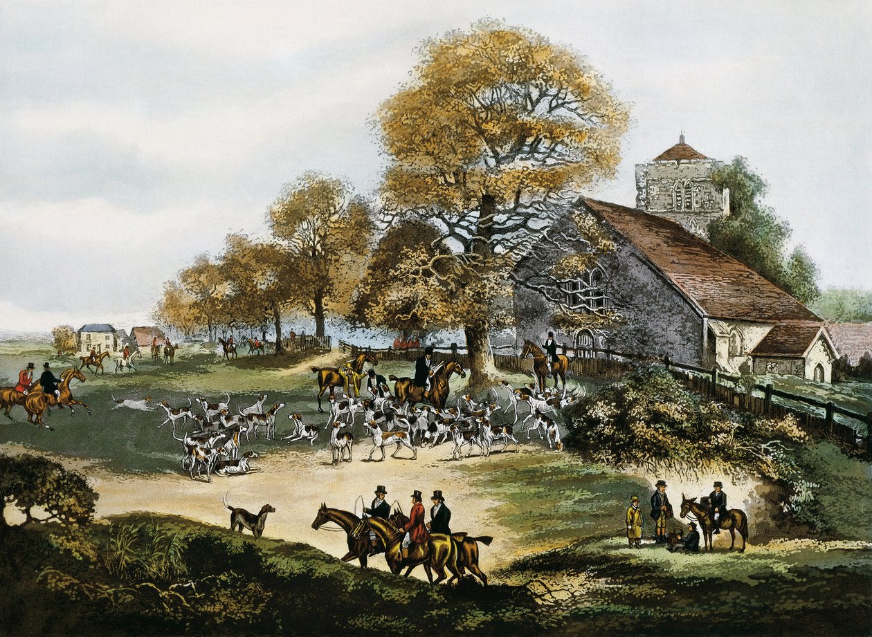 Caccia alla volpe nel Surrey, Gran Bretagna da Unknown artist