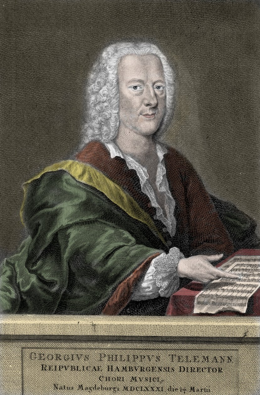Georg Philipp Telemann (1681-1767), compositore tedesco da Unknown artist