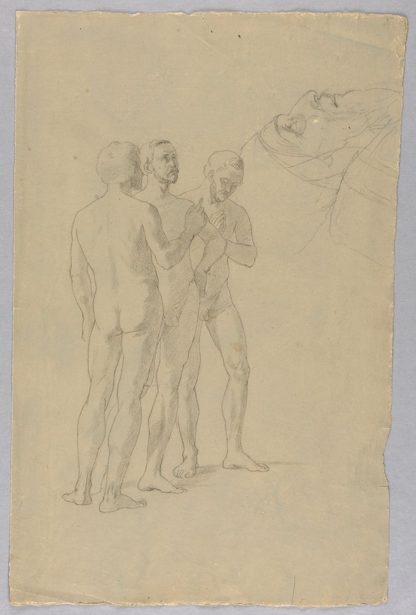 Gruppo di tre nudi maschili da Unknown artist