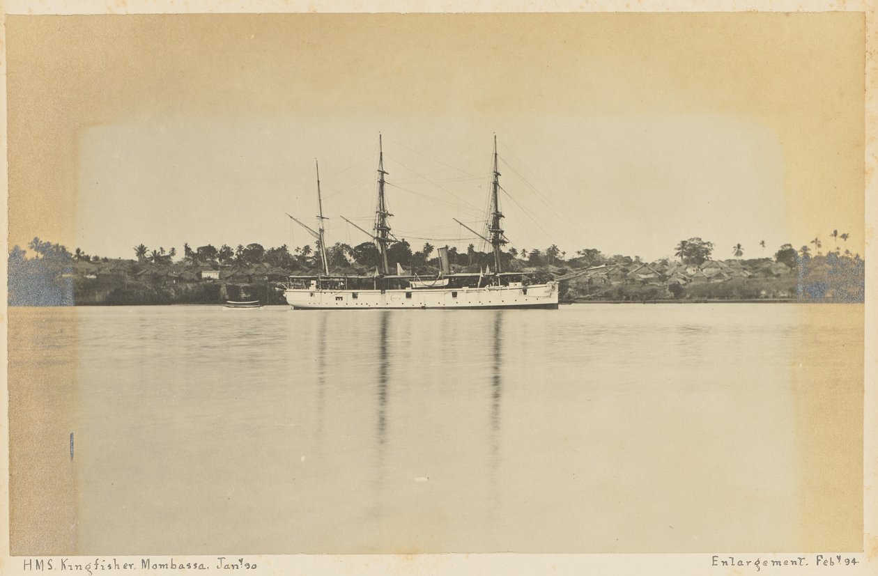 HMS Kingfisher. Mombassa. da Unknown artist