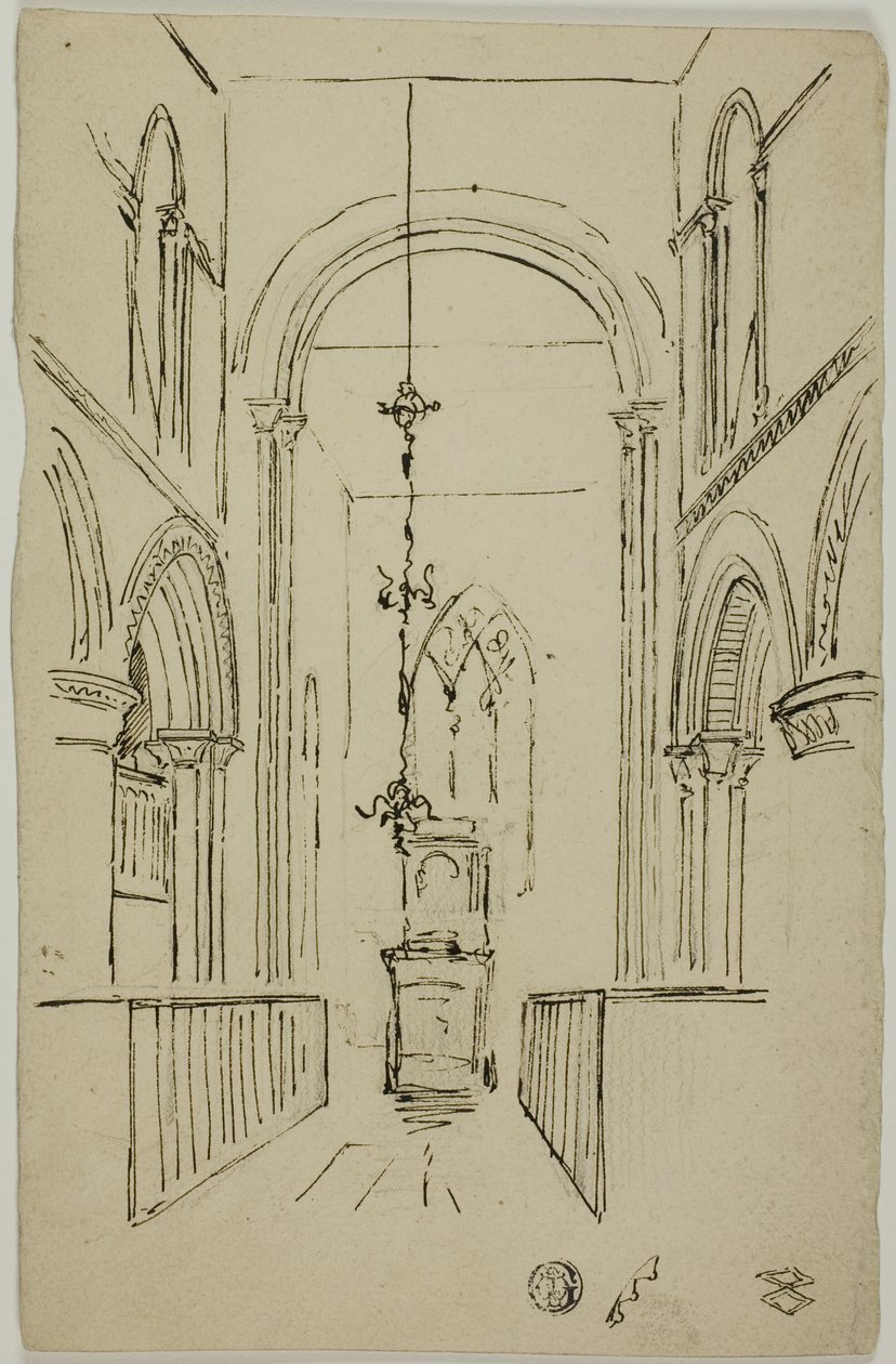 Interno di una cattedrale da Unknown artist