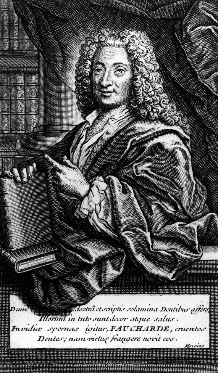 Pierre Fauchard (1678-1761) chirurgo e dentista francese. da Unknown artist