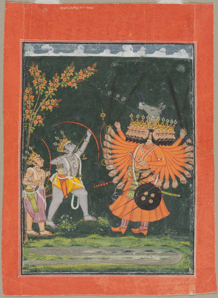 Rama e Laksmana che Combattono Ravana da Unknown artist