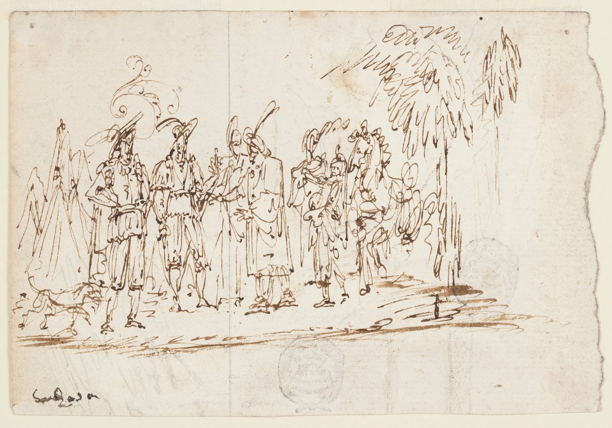 Schizzo: Una visita orientale da Unknown artist