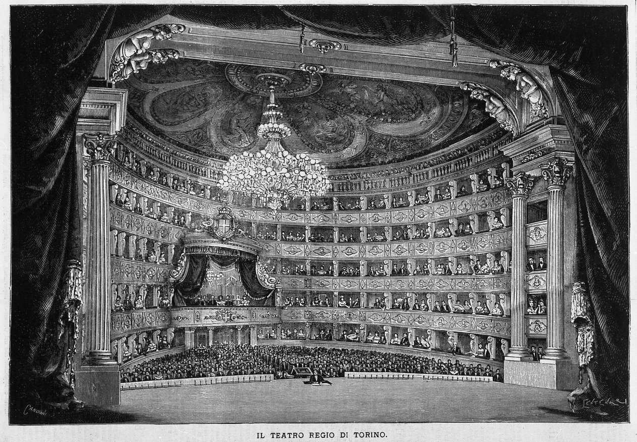Il Teatro Regio di Torino nel 1800. da Unknown artist