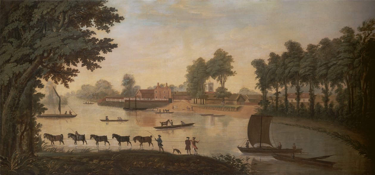 Vista di Shepperton sul fiume Tamigi da Unknown artist