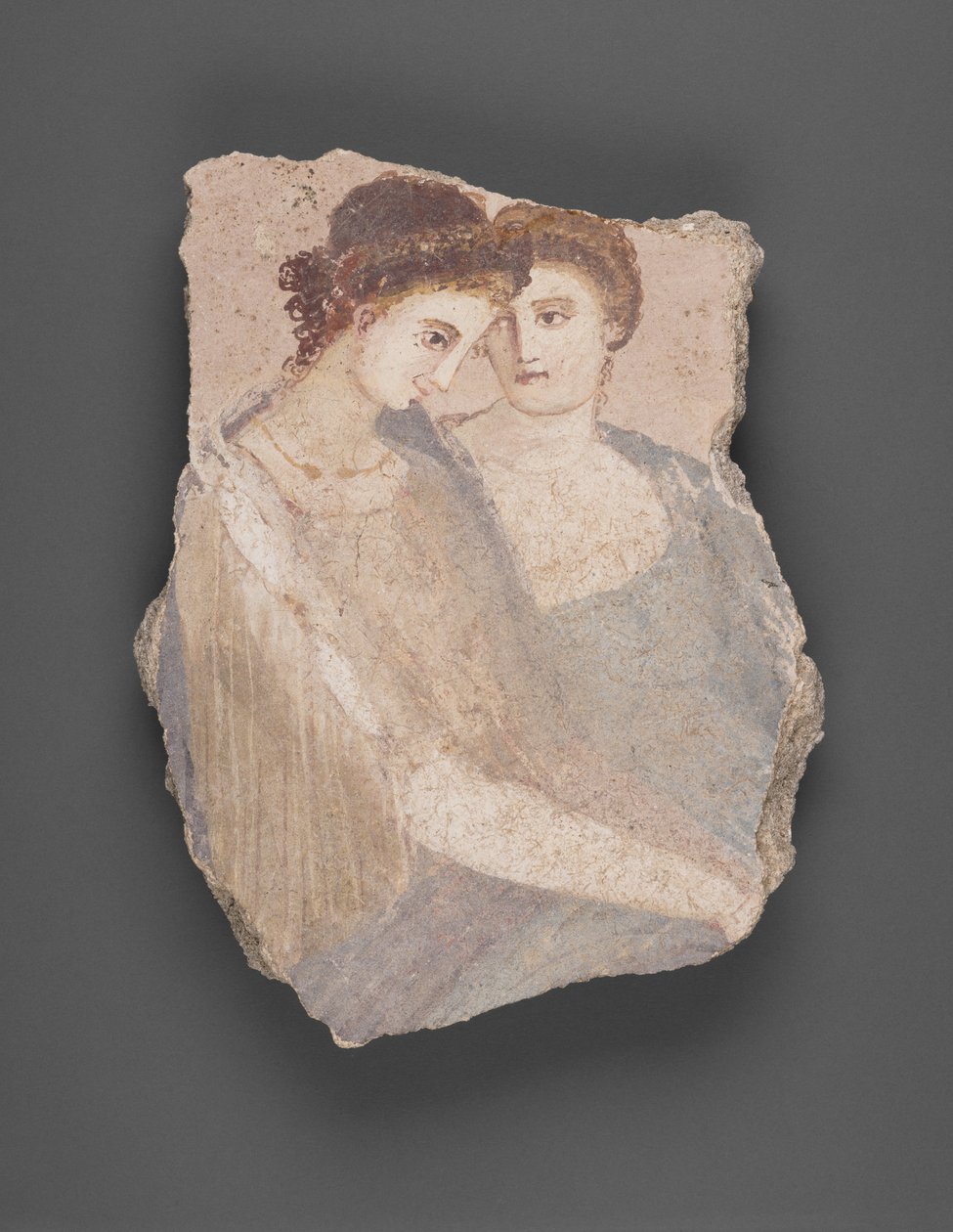 Frammento di muro con due donne da Unknown artist